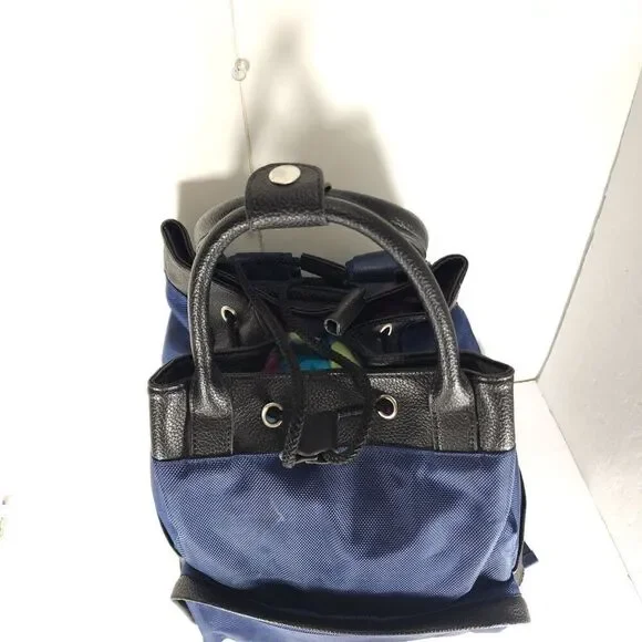 VERSACE Parfums Blue Black Drawstring Luxury Duffle Overnight